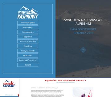 Strona www zawodów narciarskich na Kasprowym